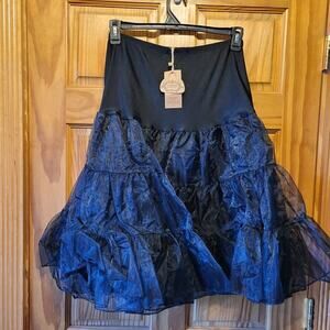 NEW Forever Fifties Rockabilly retro vintage underskirt Petticoat black sz Large